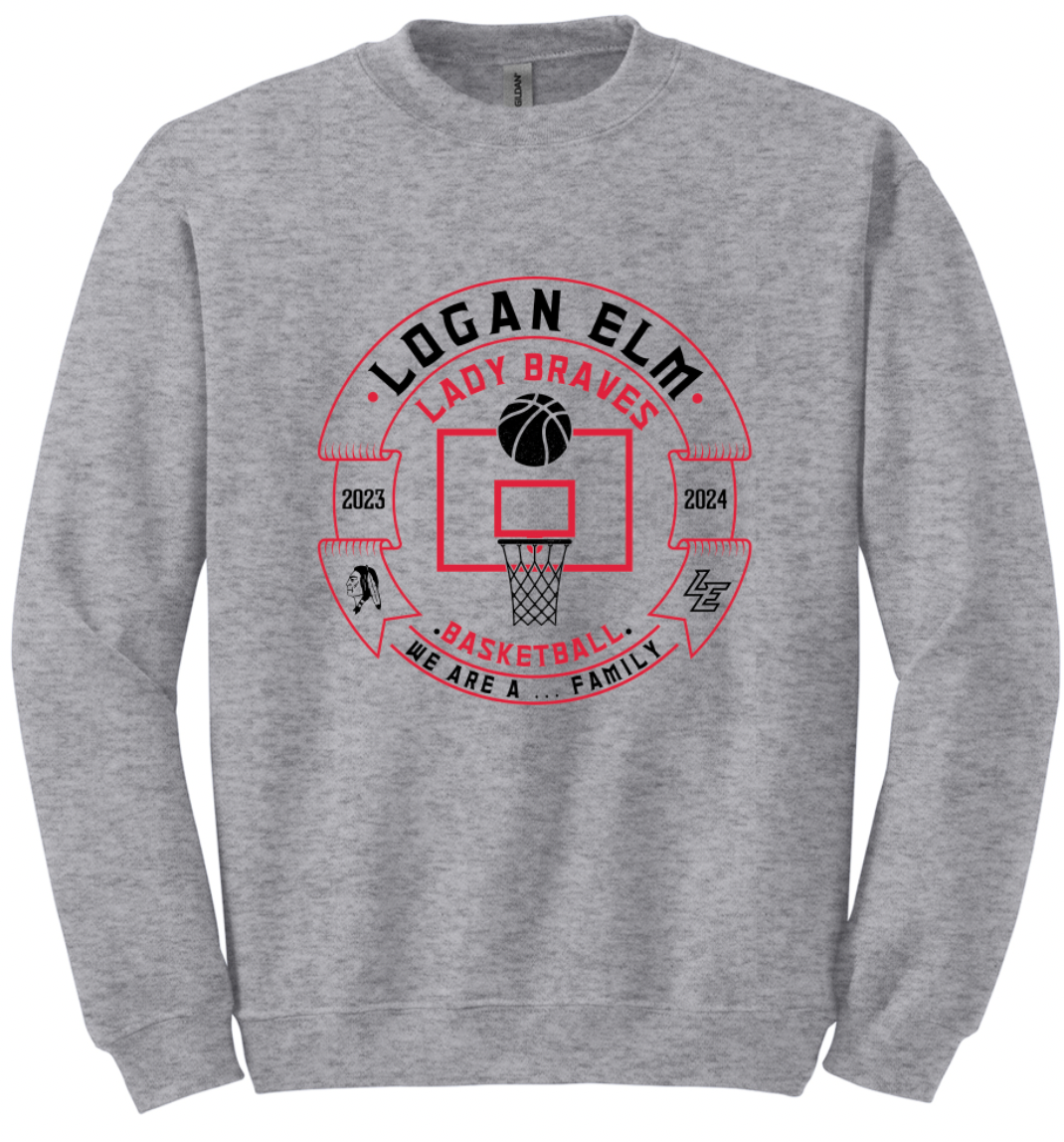Lady Braves Basketball Crewneck Sweatshirt