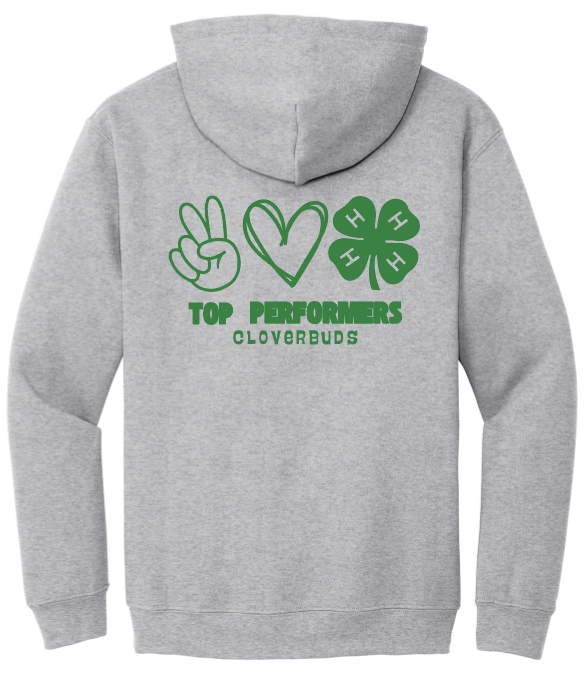 Top Performers Peace, Love, 4-H Hooded Sweatshirt