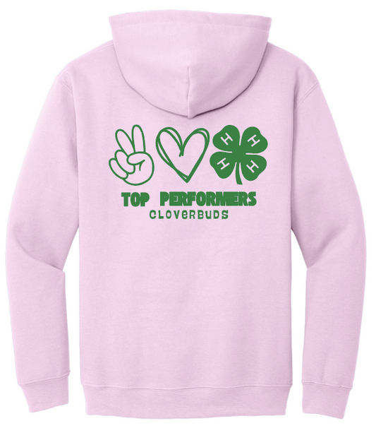 Top Performers Peace, Love, 4-H Hooded Sweatshirt
