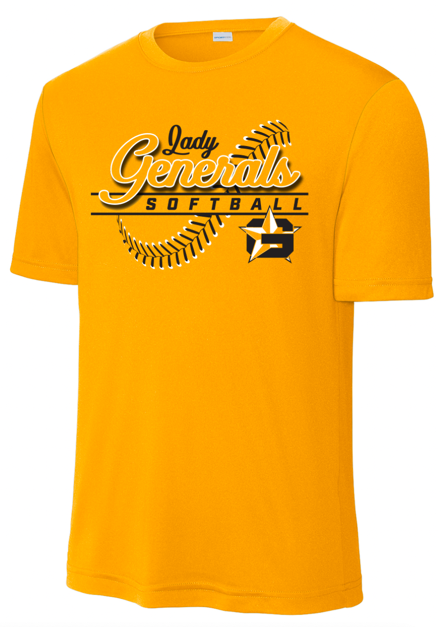 Generals Softball Gold Dri-Fit T-Shirt