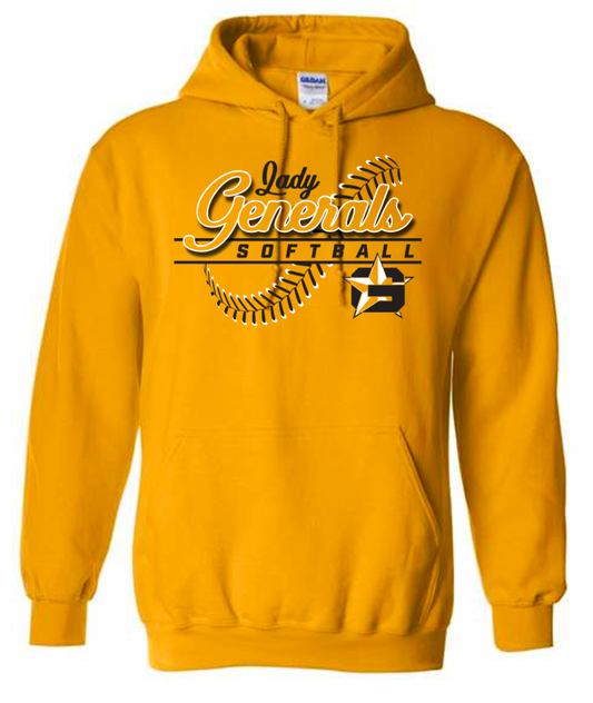 Generals Softball Gold Hooded Sweatshirt