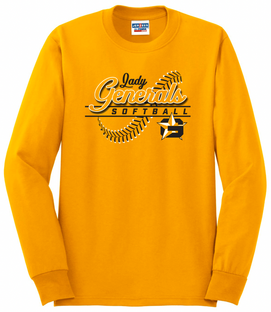 Generals Softball Gold Long Sleeve T-Shirt