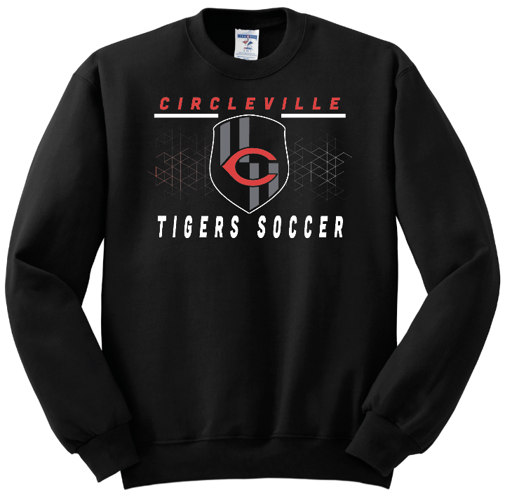 Circleville Boys Soccer Crest Black Crewneck Sweatshirt