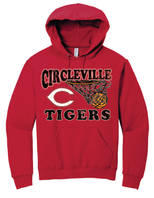 Circleville Basketball Red Hooded Sweatshirt