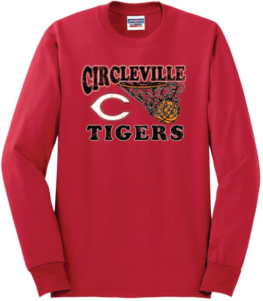 Circleville Basketball Red Long Sleeve T-Shirt