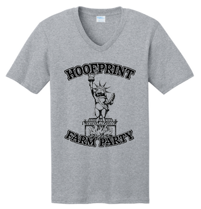 Hoofprint Farm Party V-Neck T-Shirt