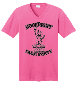Hoofprint Farm Party V-Neck T-Shirt