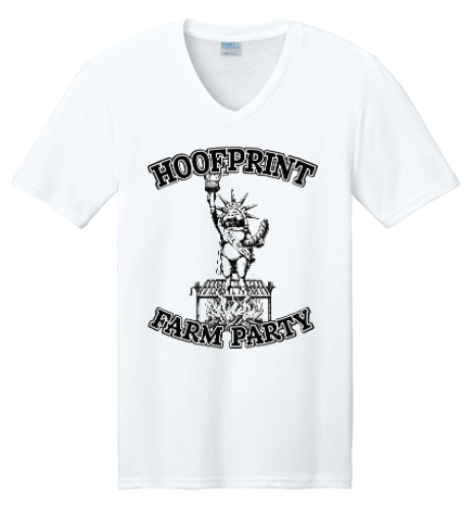 Hoofprint Farm Party V-Neck T-Shirt