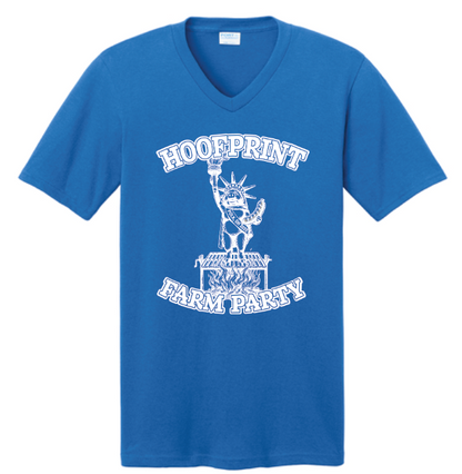 Hoofprint Farm Party V-Neck T-Shirt
