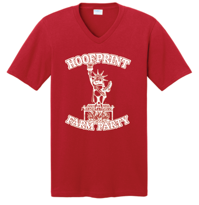 Hoofprint Farm Party V-Neck T-Shirt