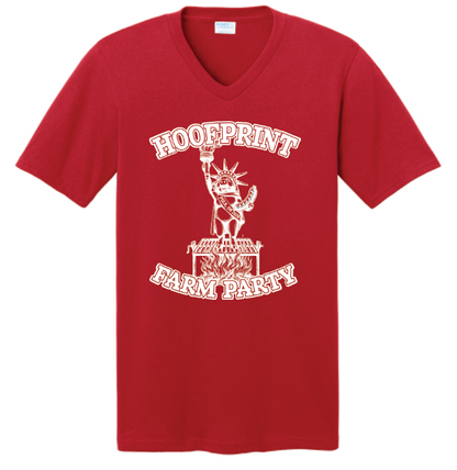 Hoofprint Farm Party V-Neck T-Shirt