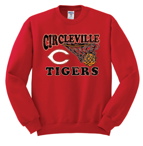 Circleville Basketball Red Crewneck Sweatshirt