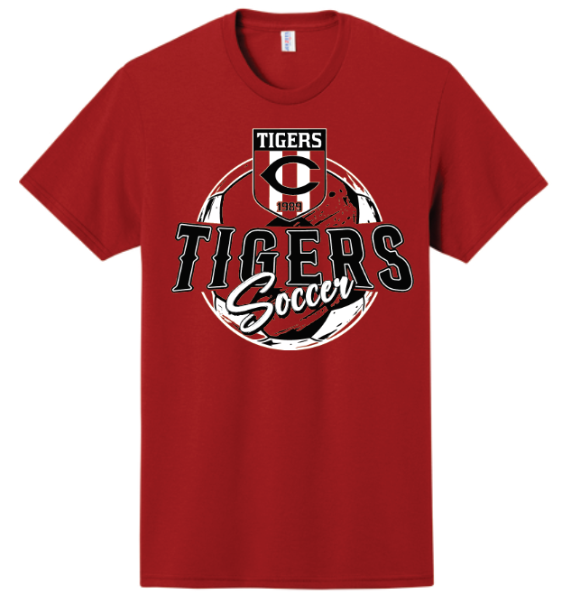 Circleville Soccer - Tigers Soccer Women's Crest -  Red