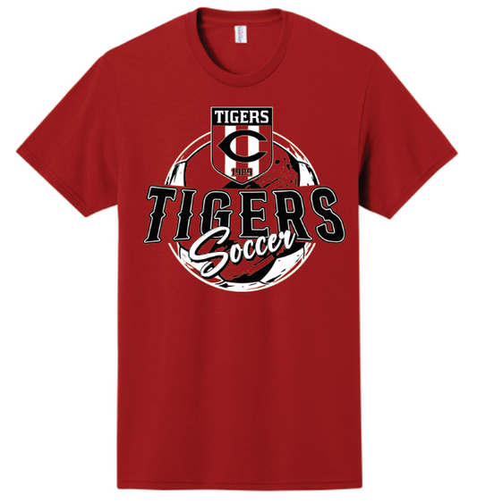 Circleville Soccer - Tigers Soccer Women's Crest -  Red