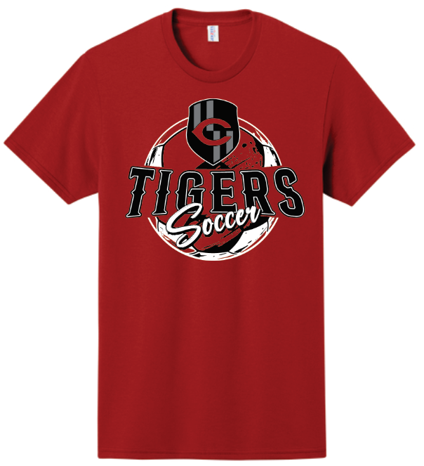 Circleville Soccer - Tigers Soccer Men's Crest -  Red
