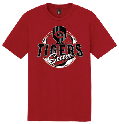 Circleville Soccer - Tigers Soccer Men's Crest -  Red