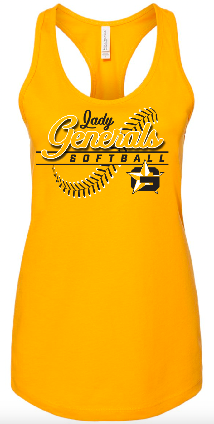 Generals Softball Gold Tank Top